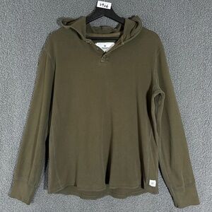 Reigning Champ Henley Long Sleeve Hoodie - Men's Size M - Green